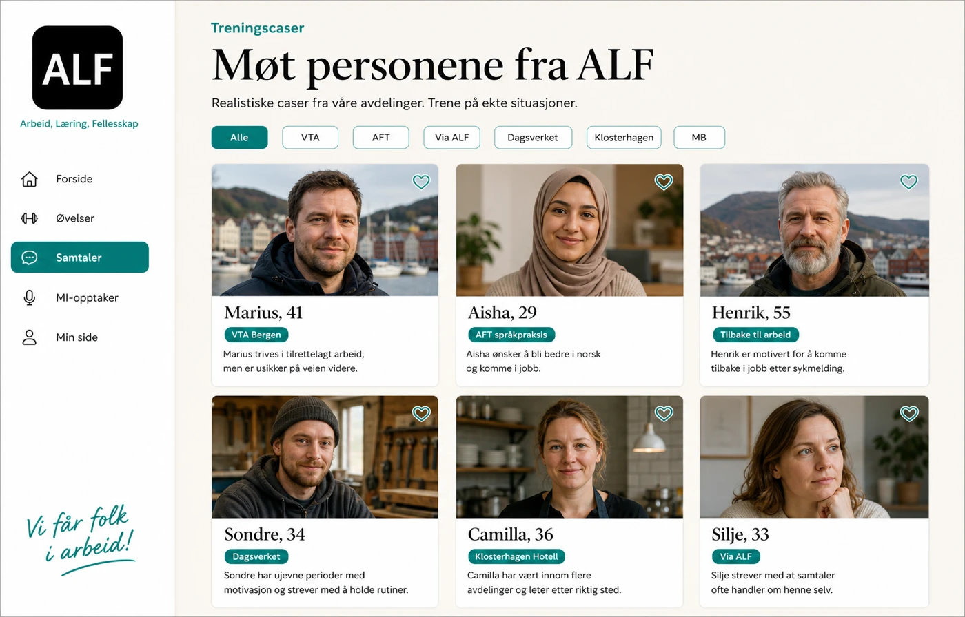 Skreddersydde treningscaser fra ALFs egne avdelinger